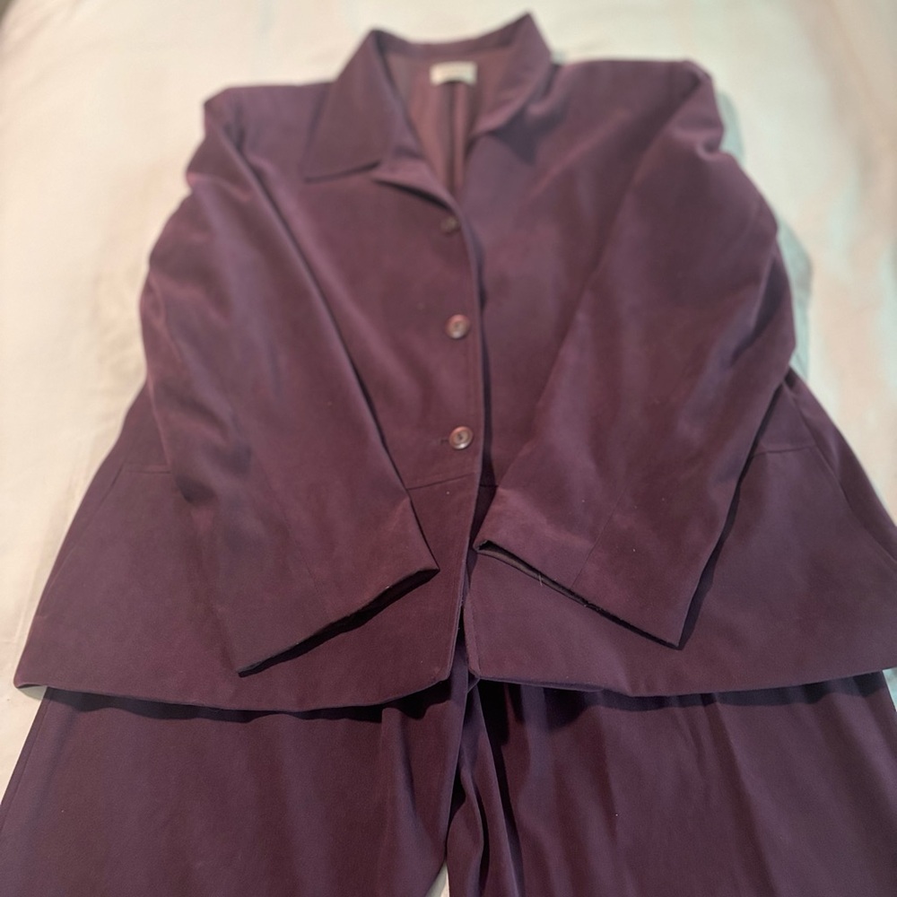 Cleo Vintage Purple Blazer and Pants Ensemble Size 14